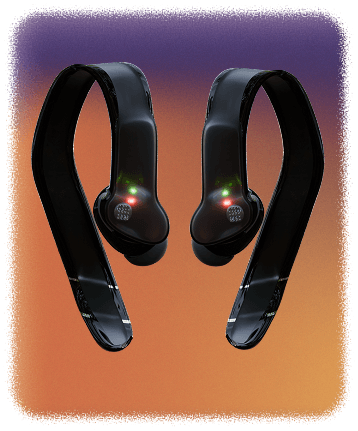 Sol earphones with gradient background